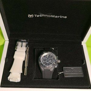 Technomarine Cruise Sport Chronograph Watch 110015 Black or White Silicone Band